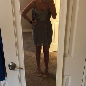 Silver sparkly/satin dress